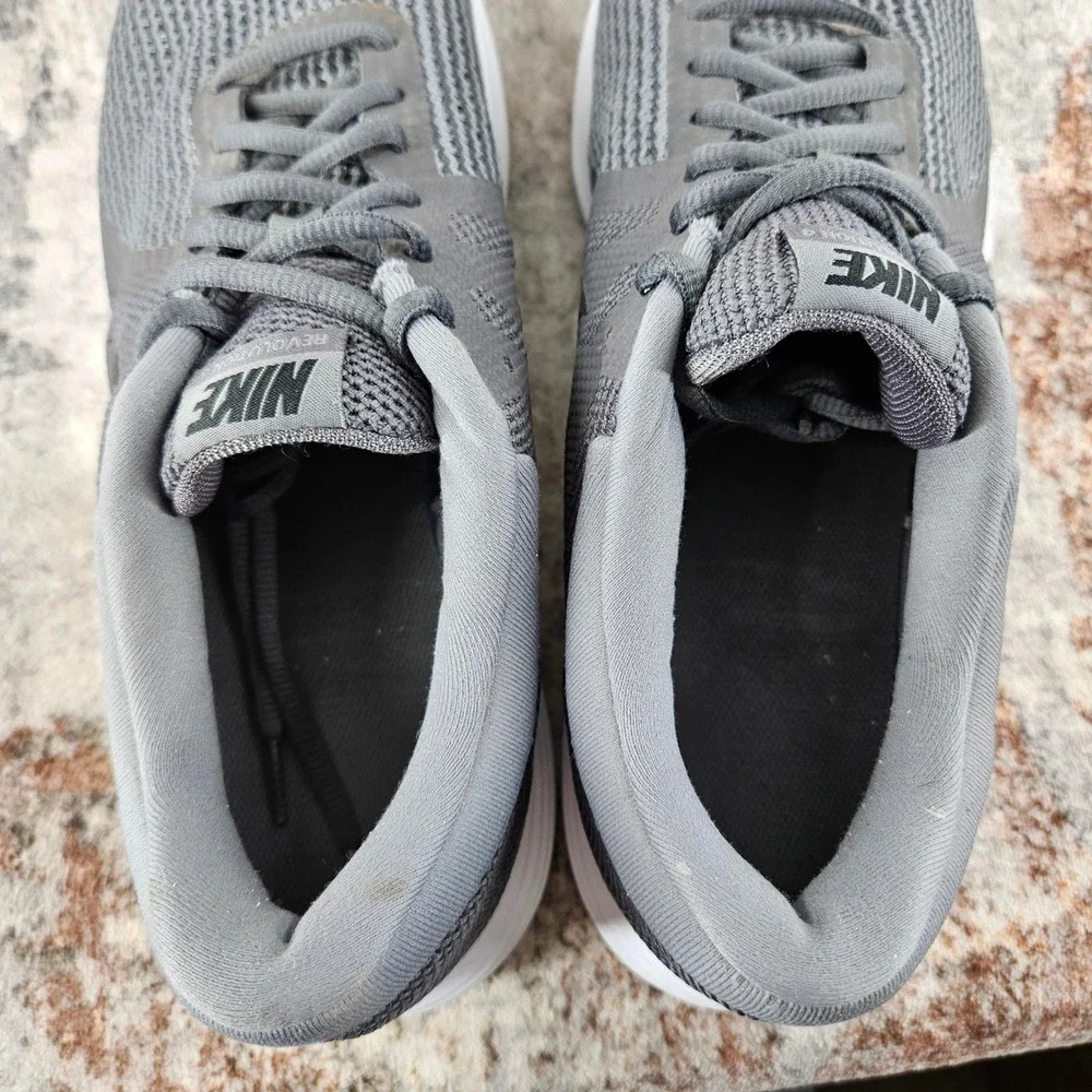 Nike Revolution 4 Running Shoes Mens 12 Grey‎ Black White 908988-010 Sneakers